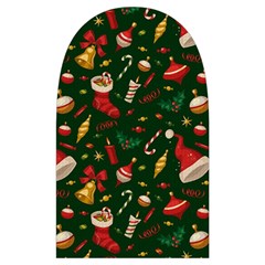 Texture, Pattern, Red, Craciun, Christmas, Hat, Santa, Green Microwave Oven Glove from ArtsNow.com Back