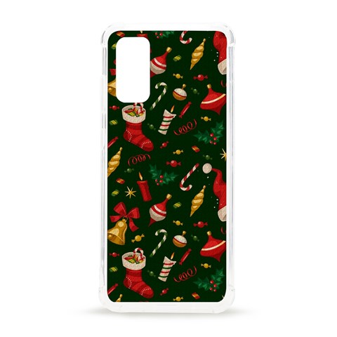 Texture, Pattern, Red, Craciun, Christmas, Hat, Santa, Green Samsung Galaxy S20 6.2 Inch TPU UV Case from ArtsNow.com Front