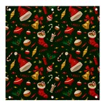 Texture, Pattern, Red, Craciun, Christmas, Hat, Santa, Green Banner and Sign 4  x 4 