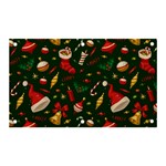 Texture, Pattern, Red, Craciun, Christmas, Hat, Santa, Green Banner and Sign 5  x 3 