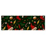 Texture, Pattern, Red, Craciun, Christmas, Hat, Santa, Green Banner and Sign 6  x 2 