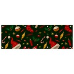 Texture, Pattern, Red, Craciun, Christmas, Hat, Santa, Green Banner and Sign 9  x 3 