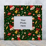 Texture, Pattern, Red, Craciun, Christmas, Hat, Santa, Green White Wall Photo Frame 5  x 7 