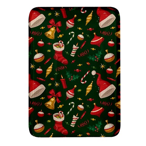 Texture, Pattern, Red, Craciun, Christmas, Hat, Santa, Green Rectangular Glass Fridge Magnet (4 pack) from ArtsNow.com Front