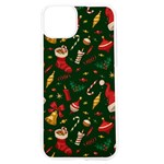 Texture, Pattern, Red, Craciun, Christmas, Hat, Santa, Green iPhone 15 TPU UV Print Case