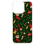 Texture, Pattern, Red, Craciun, Christmas, Hat, Santa, Green iPhone 15 Plus TPU UV Print Case