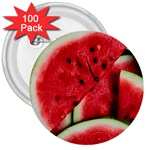 Watermelon, Fruit, Green, Red 3  Buttons (100 pack) 