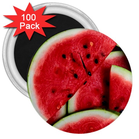 Watermelon, Fruit, Green, Red 3  Magnets (100 pack) from ArtsNow.com Front