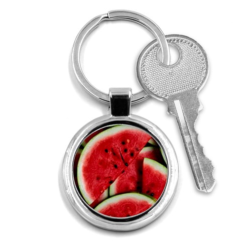 Watermelon, Fruit, Green, Red Key Chain (Round) from ArtsNow.com Front