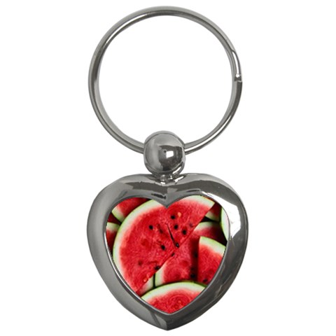 Watermelon, Fruit, Green, Red Key Chain (Heart) from ArtsNow.com Front