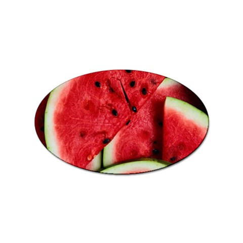 Watermelon, Fruit, Green, Red Sticker (Oval) from ArtsNow.com Front