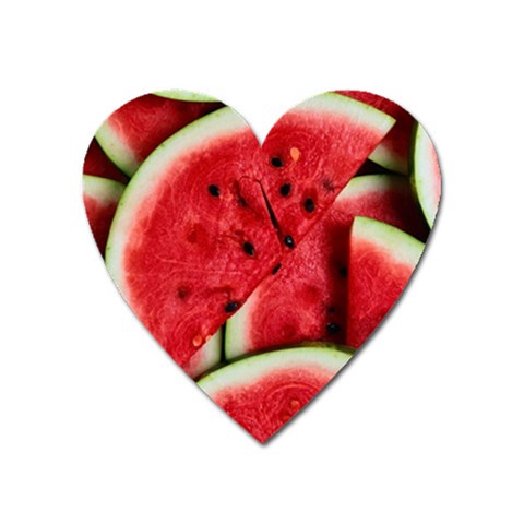 Watermelon, Fruit, Green, Red Heart Magnet from ArtsNow.com Front