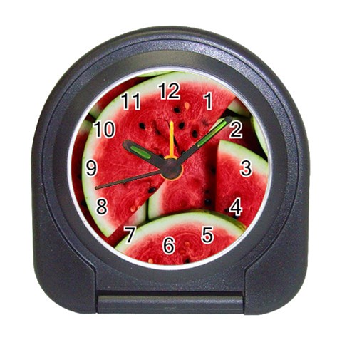 Watermelon, Fruit, Green, Red Travel Alarm Clock from ArtsNow.com Front