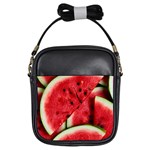 Watermelon, Fruit, Green, Red Girls Sling Bag