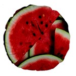 Watermelon, Fruit, Green, Red Large 18  Premium Round Cushions