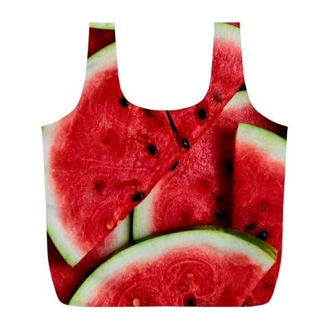 Watermelon, Fruit, Green, Red Full Print Recycle Bag (L) from ArtsNow.com Front