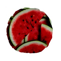 Watermelon, Fruit, Green, Red Standard 15  Premium Flano Round Cushions from ArtsNow.com Front