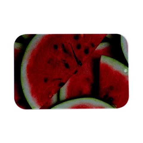 Watermelon, Fruit, Green, Red Open Lid Metal Box (Silver)   from ArtsNow.com Front