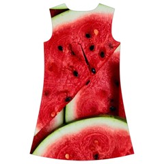 Watermelon, Fruit, Green, Red Kids  Short Sleeve Velvet Dress from ArtsNow.com Back