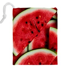 Watermelon, Fruit, Green, Red Drawstring Pouch (4XL) from ArtsNow.com Back