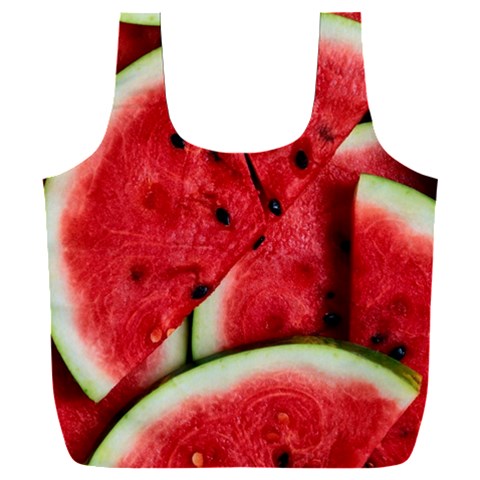 Watermelon, Fruit, Green, Red Full Print Recycle Bag (XXL) from ArtsNow.com Front