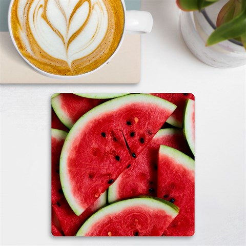 Watermelon, Fruit, Green, Red UV Print Square Tile Coaster  from ArtsNow.com Front