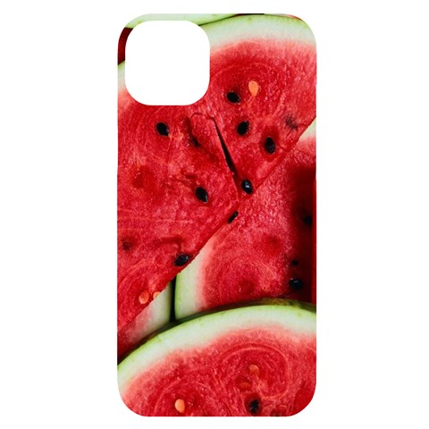 Watermelon, Fruit, Green, Red iPhone 14 Plus Black UV Print Case from ArtsNow.com Front