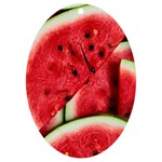 Watermelon, Fruit, Green, Red UV Print Acrylic Ornament Oval