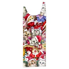 Pattern Kitten Christmas Kids  Stylish Hooded Puffer Vest from ArtsNow.com Front Right Side