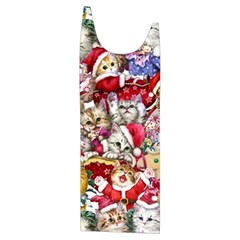 Pattern Kitten Christmas Kids  Stylish Hooded Puffer Vest from ArtsNow.com Front Left Side