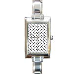 Fly Phot Motif Seamless Black And White Pattern Rectangle Italian Charm Watch