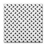 Fly Phot Motif Seamless Black And White Pattern Tile Coaster