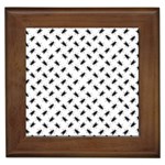 Fly Phot Motif Seamless Black And White Pattern Framed Tile