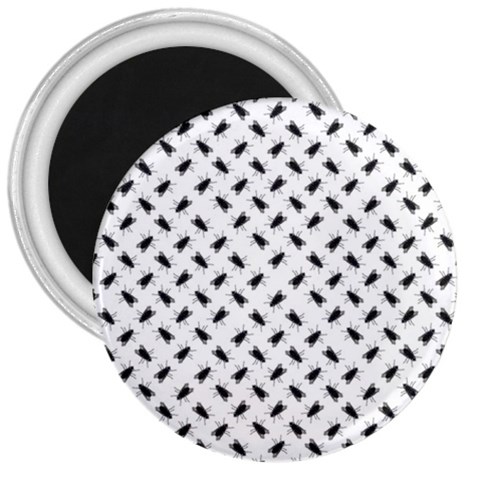 Fly Phot Motif Seamless Black And White Pattern 3  Magnets from ArtsNow.com Front