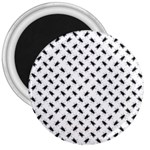 Fly Phot Motif Seamless Black And White Pattern 3  Magnets