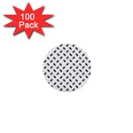 Fly Phot Motif Seamless Black And White Pattern 1  Mini Buttons (100 pack) 