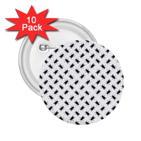 Fly Phot Motif Seamless Black And White Pattern 2.25  Buttons (10 pack)  from ArtsNow.com Front