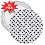 Fly Phot Motif Seamless Black And White Pattern 3  Buttons (10 pack) 