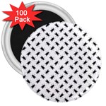 Fly Phot Motif Seamless Black And White Pattern 3  Magnets (100 pack)