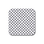 Fly Phot Motif Seamless Black And White Pattern Rubber Coaster (Square)