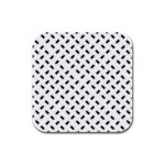 Fly Phot Motif Seamless Black And White Pattern Rubber Square Coaster (4 pack)