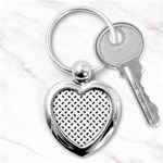 Fly Phot Motif Seamless Black And White Pattern Key Chain (Heart)