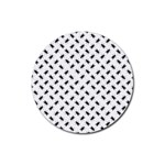 Fly Phot Motif Seamless Black And White Pattern Rubber Coaster (Round)