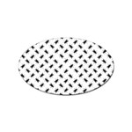 Fly Phot Motif Seamless Black And White Pattern Sticker (Oval)