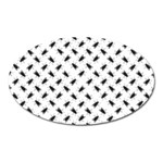 Fly Phot Motif Seamless Black And White Pattern Oval Magnet