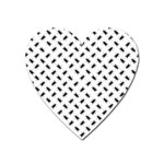 Fly Phot Motif Seamless Black And White Pattern Heart Magnet