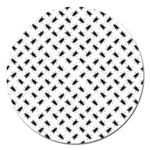 Fly Phot Motif Seamless Black And White Pattern Magnet 5  (Round)