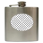 Fly Phot Motif Seamless Black And White Pattern Hip Flask (6 oz)