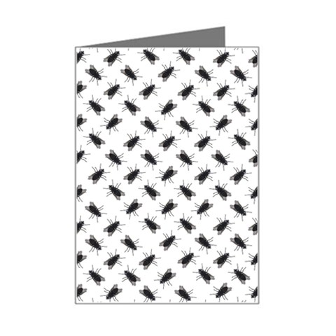 Fly Phot Motif Seamless Black And White Pattern Mini Greeting Card from ArtsNow.com Left