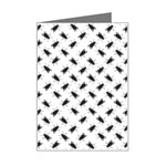 Fly Phot Motif Seamless Black And White Pattern Mini Greeting Card